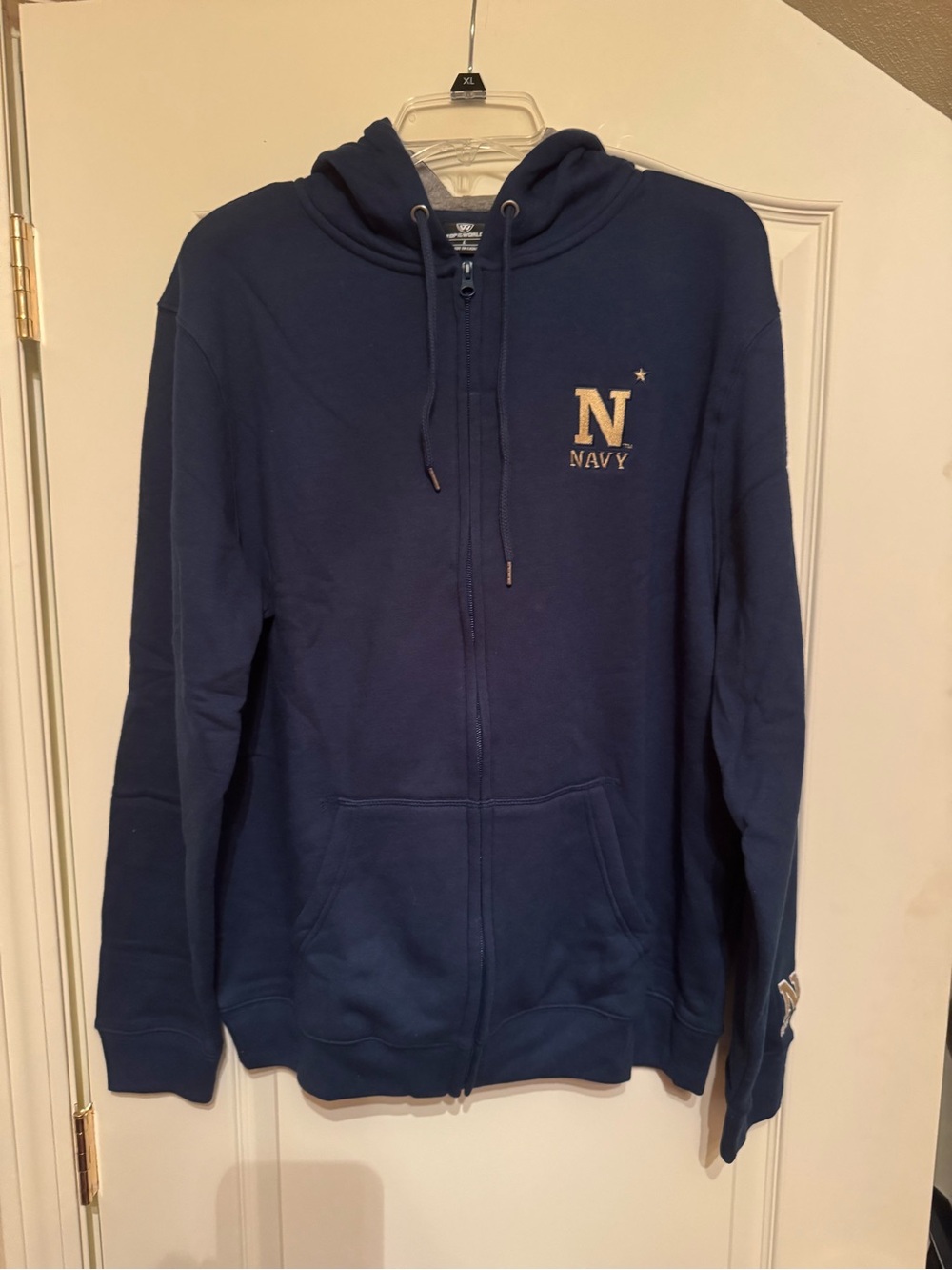 Top Of The World Navy Embroidered Full Zip Hoodie New Without Tags Size Large